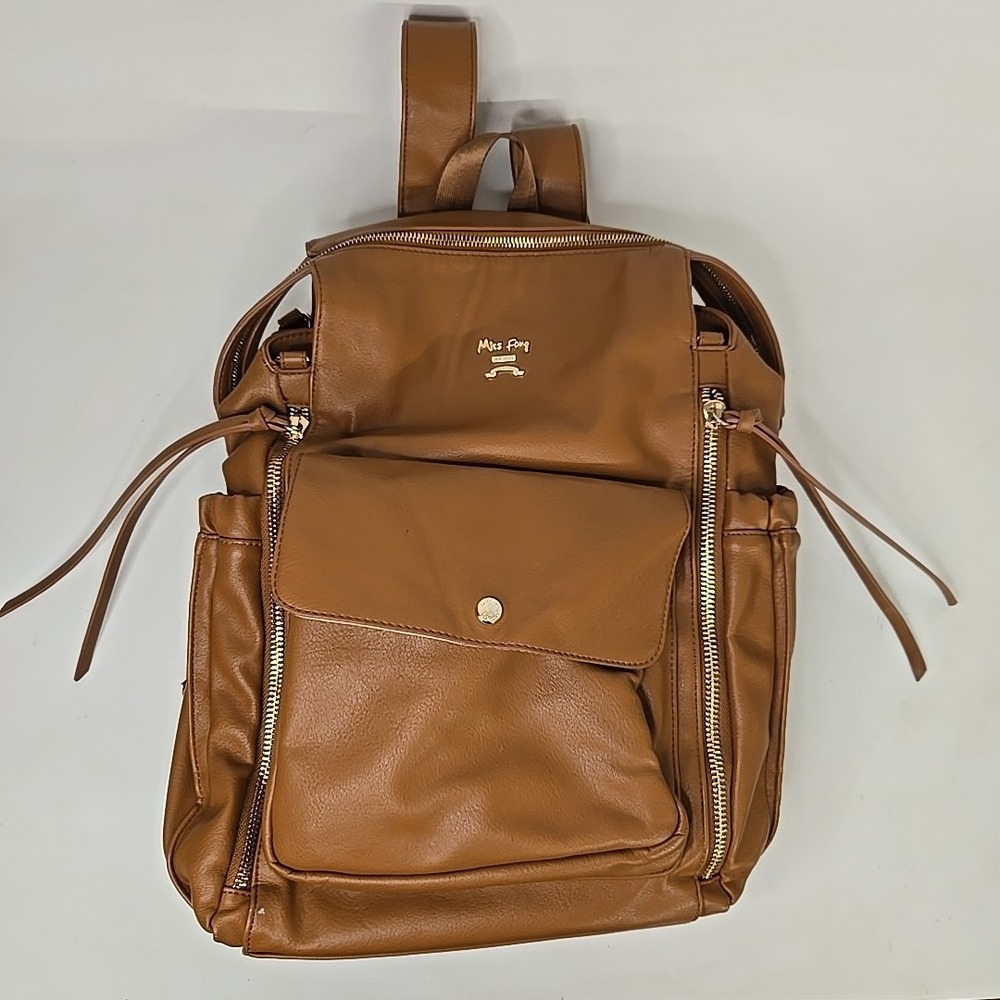 Miss Fong Leather Diaper Bag, Back‎ Pack, Large Capacity